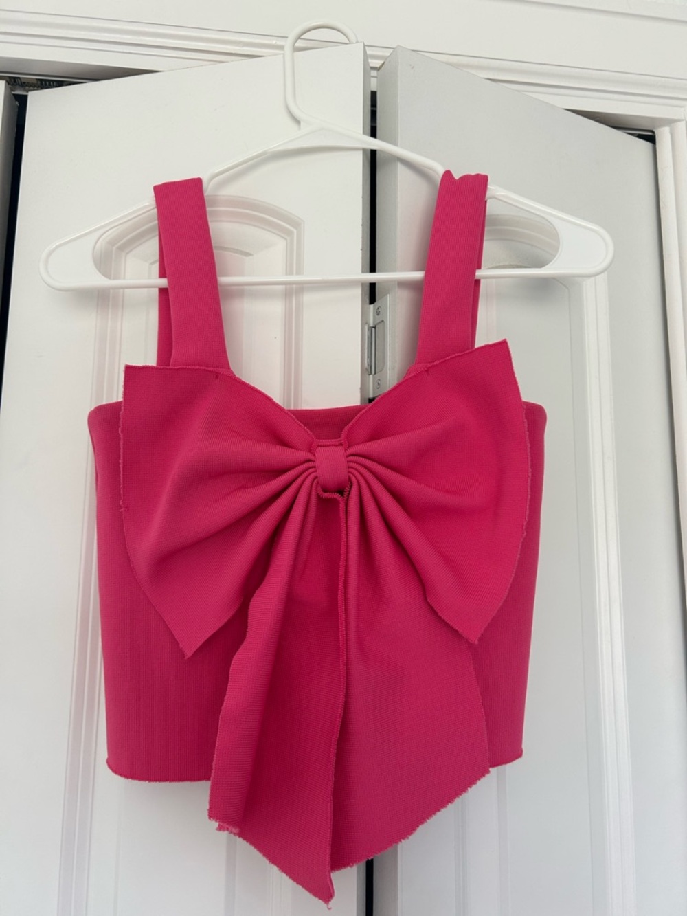 Pink Bow Crop Tank Top